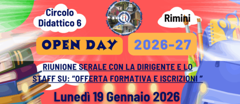 Open Day 2026_27 – Appuntamenti e video dei plessi del CD6